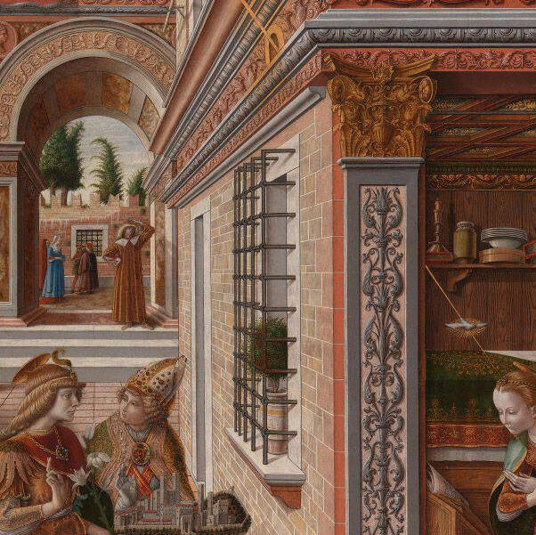 ロンドンナショナルギャラリー所蔵の「聖エミディウスを伴う受胎告知」作品写真