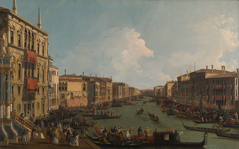 ロンドンナショナルギャラリー所蔵の「ヴェネツィア：大運河のレガッタ」作品写真