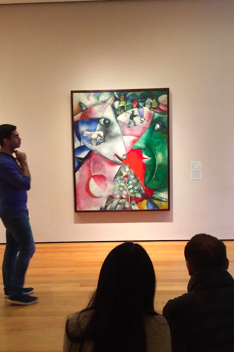 ニューヨーク近代美術館に飾られているマルク・シャガールの「私と村」