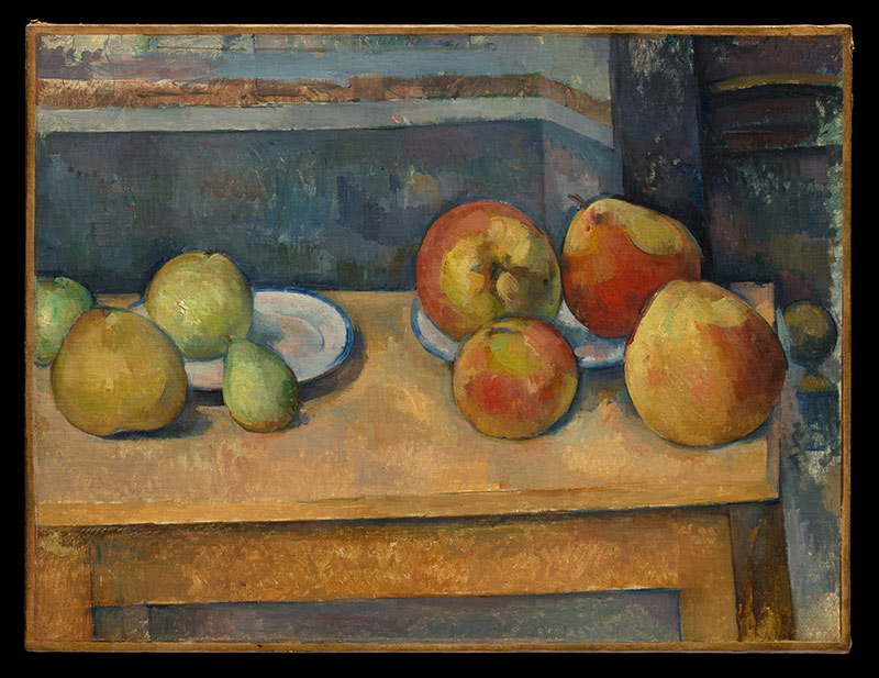メトロポリタン美術館展で展示されるポール・セザンヌの「リンゴと洋ナシのある静物」作品写真