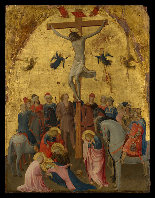 メトロポリタン美術館展で展示されるフラ・アンジェリコの「キリストの磔刑」作品写真
