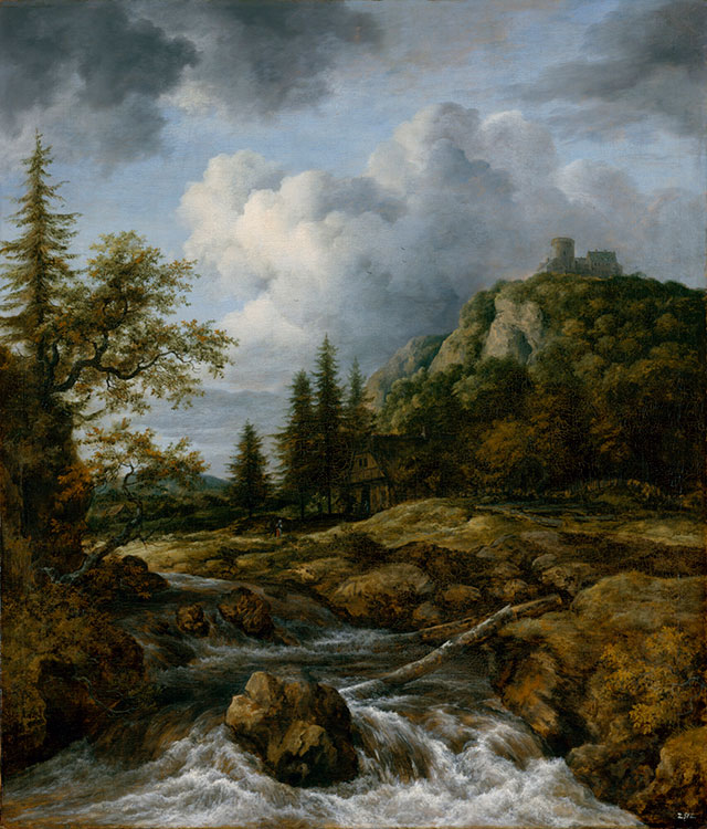 ヤーコプ・ファン・ライスダール《城山の前の滝》の作品画像