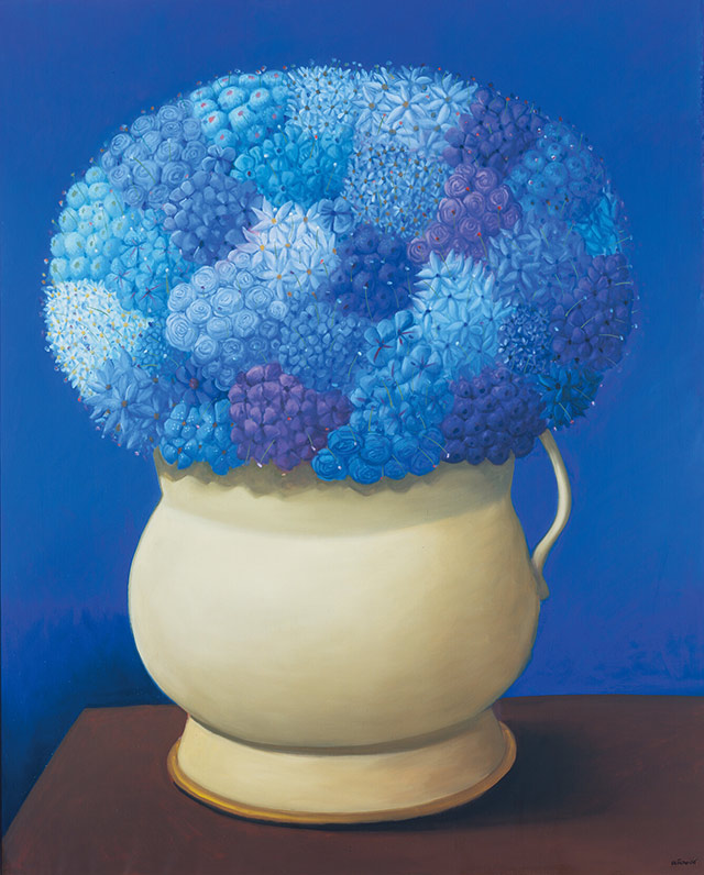 フェルナンド・ボテロ《青の花》（ 3 点組）　2006年　油彩／カンヴァス