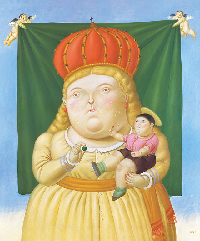 フェルナンド・ボテロ《コロンビアの聖母》　1992年　油彩／カンヴァス