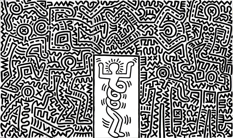 『スウィート・サタデー・ナイト』のための舞台セット 1985年 中村キース・ヘリング美術館蔵 Keith Haring Artwork ©Keith Haring Foundation